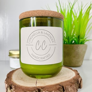 Citronella & Lavendel Sojakerze in einem grünen Sonoma Becherglas Halt die Mücken fern - Einweihungsgeschenk - Geschenk des Vaters - Geschenk des Muttertags.