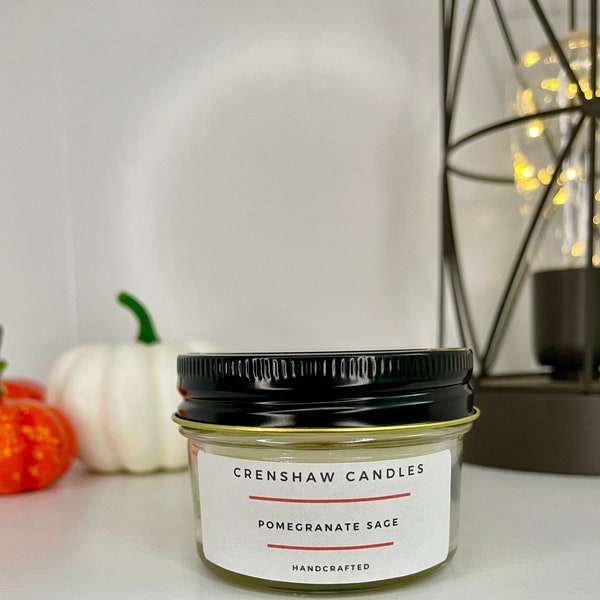 Pomegranate Sage Soy Candle 8oz-4oz.