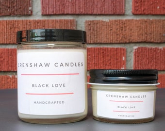 Vela de soja Black Love / Regalo romántico para él o ella / Vela de propiedad negra / Vela de aniversario / Vela de cera de soja para el cuidado personal / Vela de regalo de 8 oz