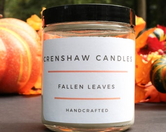 Fallen Leaves Soy Candle 8oz Jar | Gift for Him | Gift for Her | Housewarming Gift.