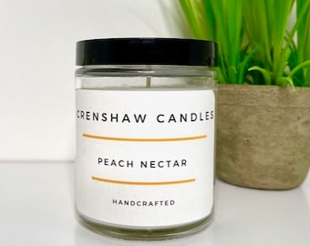 Peach Nectar Soy Candle: Tropical Scent, Eco-Friendly Gift