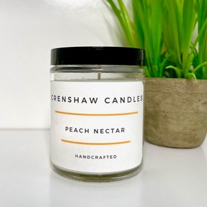 Peach Nectar Soy Candle 8oz-4oz | Peach Candle | Birthday Gift.