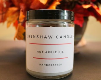 Świeca sojowa Hot Apple Pie: Domowa świeca zapachowa (4oz-8oz)