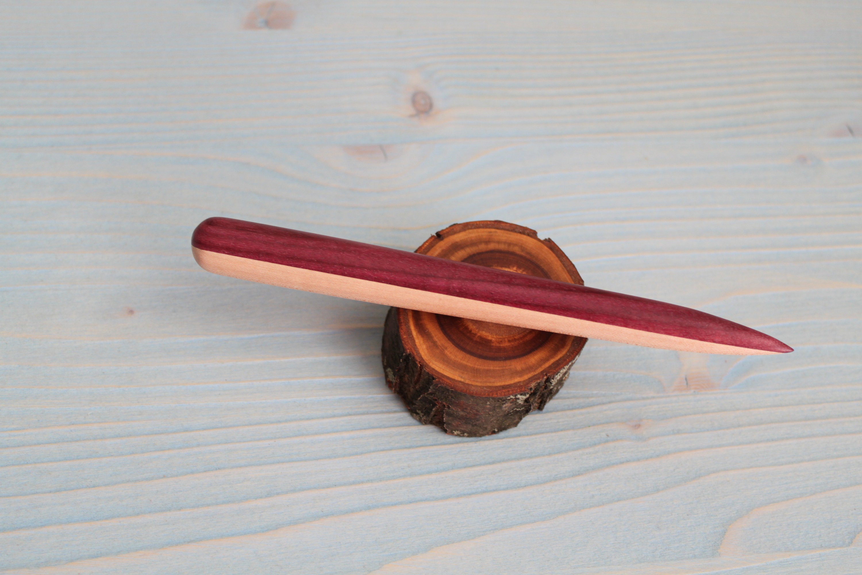 Minimalist Wood Hair Stick For Hair Bun From Purpleheart And Etsy