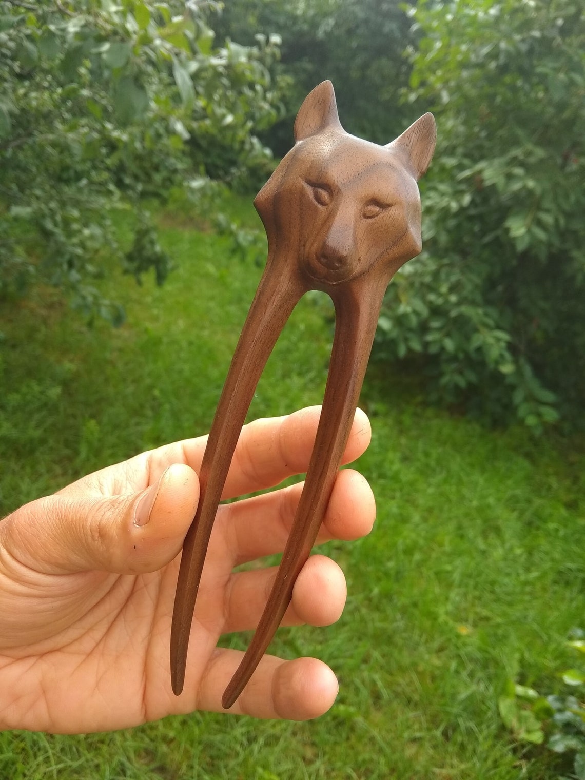 Wolf hair fork wolf hair stick wolf hairpin wooden hair Etsy