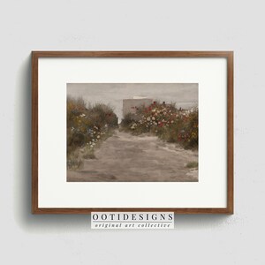 Vintage Seaside Landscape Painting Vintage Coastal Flowers at Beach House Wall Art Digital PRINTABLE 242 image 3