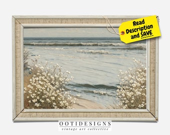 Vintage Coastal Seaside Painting | Beach House Wall Art Decor | PRINTABLE | 66