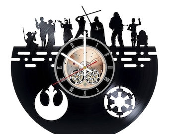 Star wars Vinyl Record Wall Clock Housewarming Gift Walt Disney Design Kids Room Decor
