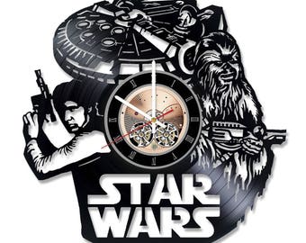 Star wars Vinyl Record Wall Clock Housewarming Gift Walt Disney Design Kids Room Decor
