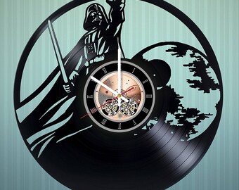 Star Wars Vinyl Record Wall Clock Housewarming Gift Walt Disney Design Kids Room Decor
