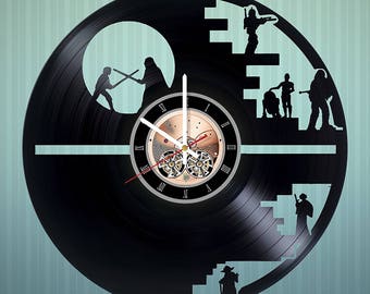 Star wars Vinyl Record Wall Clock Housewarming Gift Walt Disney Design Kids Room Decor