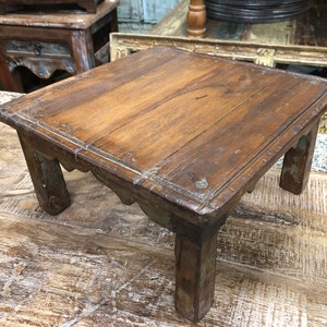 Gorgeous Vintage Small Characterful Wooden Bajot Table