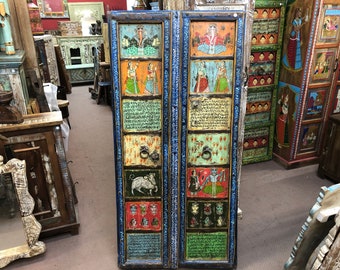 Stunning Eye-Catching Individual Colourful Hand Painted Vintage Door