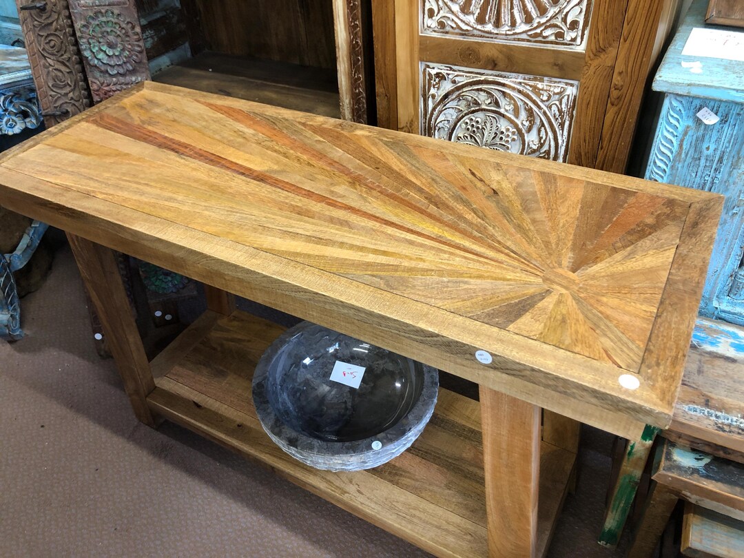 Sunray Console Striking 'sunray' Mango Wood Console - Etsy UK
