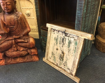 Fabulous Old Teak Vintage Window Mirror