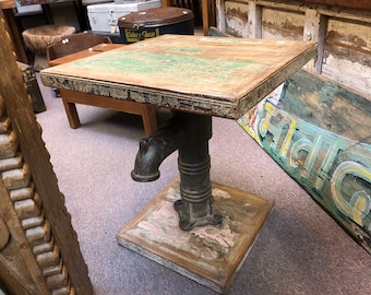 Unusual Eye-Catching Reclaimed 'Old Pump' Side-Table