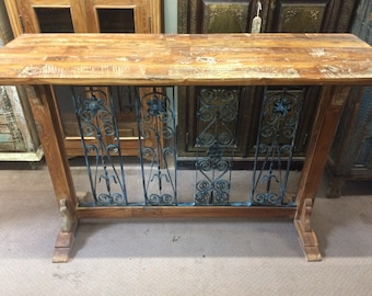 Reclaimed Console With Ornate Metalwork