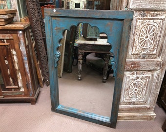 Charming Reclaimed Hand Carved Mihrab Arch Mirror