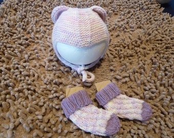 Babymütze Erstlingset Bärenohren gestrickt