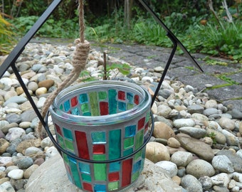 Mosaico Lantern Tealight Holder House per appendere