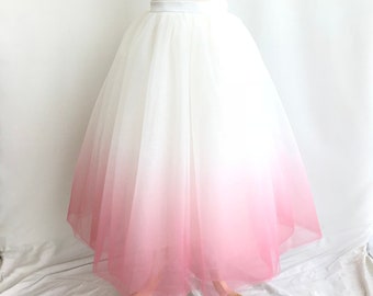 Adult ombre tulle. Adult Maxi tulle. Adult pink tulle. Beach skirt. Pink ombré skirt. Bridesmaids skirt. Adult ombré skirt.