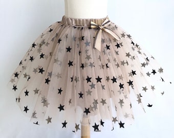 Girl star tutu. Beige star tutu. Gold and black star tutu. Gold tutu skirt. Star birthday outfit. Star party tutu. Halloween star costume.