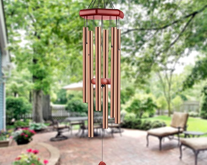 Deep Tone Copper Wind Chime SOUND IN DESCRIPTION Large 6 Metal Tube