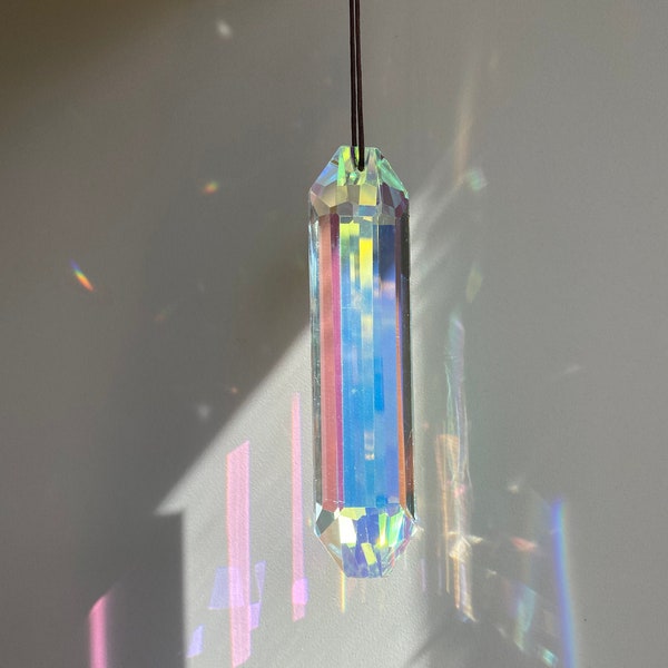 4.7 "prisma grande que cuelga Suncatcher Car Charm Window Faceted Crystal Sun Catcher Lamp Craft Supplies AB Color Bridesmaid Wedding Favors Gift