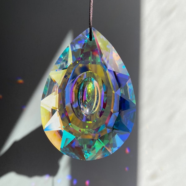 3" Large Prism Hanging Suncatcher Car Charm Window Faceted Crystal Sun Catcher Lamp Craft Supplies AB Color Bridesmaid Wedding Favors Gift