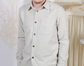 Hemp Shirt/100% Hemp Handwoven/Hemp cloth/Mens shirt/Organic cloth/hemp clothing/organic/vegan