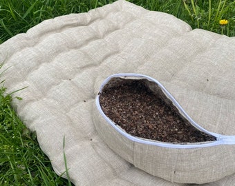 Hemp meditation set of 2 pieces, Buckwheat husk inside