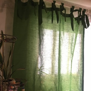 Green Hemp Curtain for home, Strings on top, Create your own natural plant house image 1