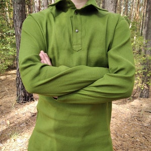 Hemp shirt for men, Green color