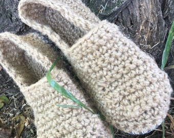 100% Hemp Slippers - Hemp socks - knitted slippers/Natural non-dyed hemp/Organic socks