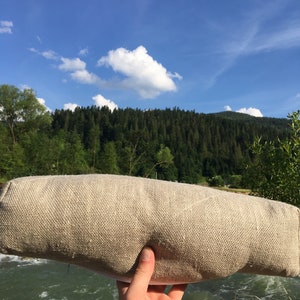 HEMP Buckwheat bolster pillow Neck roll Knee cushion Yoga pillow Neck support pillow Sleep pillow Best pillow linen