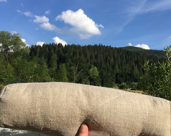 HEMP Buckwheat bolster pillow Neck roll Knee cushion Yoga pillow Neck support pillow Sleep pillow Best pillow linen