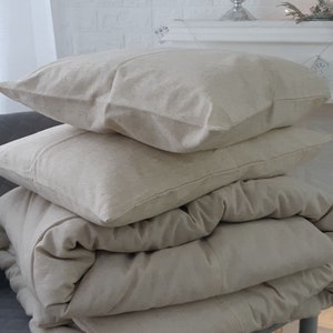 Hemp blanket and two hemp pillows