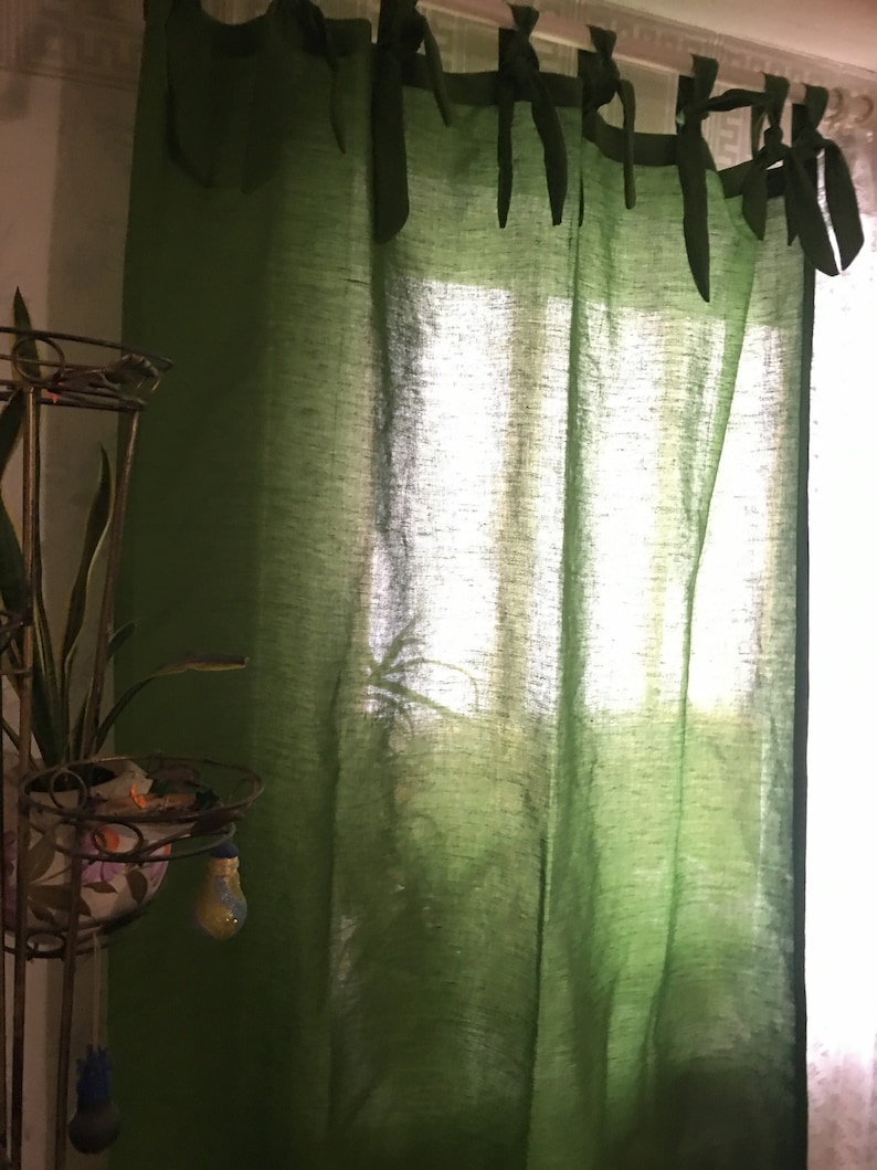 Green Hemp Curtain for home, Strings on top, Create your own natural plant house image 1