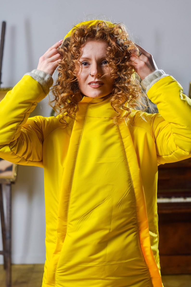 winter jacket hemp fiber -eco fashion hemp clothing Hemp women/'s jacket cannabis clothing linen jacket -yellow jacket
