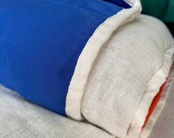 Hemp throw blanket Blue