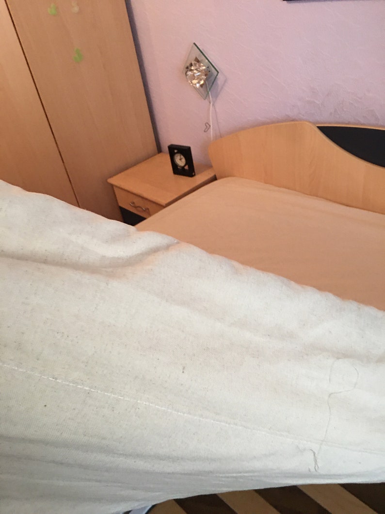 Hemp mattress cover with zipper, Different sizes available, Natural non dyed cloth to keep your dreams sweet image 2