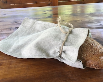 Hemp Bread Bag, Drawstring Bag Set, Produce market anti-microbial fruit possible usage