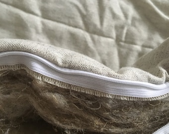 Organic hemp floor cushion with Hemp Fiber/Organic hemp/hemp filler/hemp/mat/handmade/organic