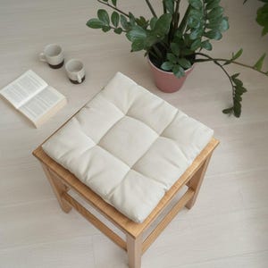 Cojín de cáñamo para silla, almohadilla de asiento natural con relleno de cáñamo, almohadilla para silla con funda de cáñamo.