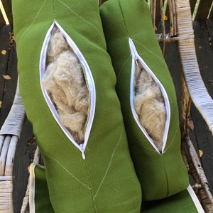 Hemp bolster pillow, Yoga Bolster, Cushion with natural insert, Green color