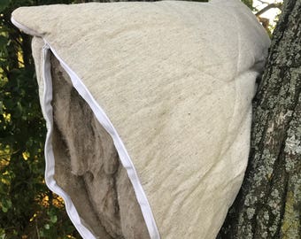 Hemp cover and filler pilow, hemp pillow, organic pillow cover/natural pillow/eco bedding/organic pillow