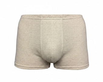 Men’s Hemp Trunks, Natural Boxer Briefs, Soft Breathable Knit Underwear