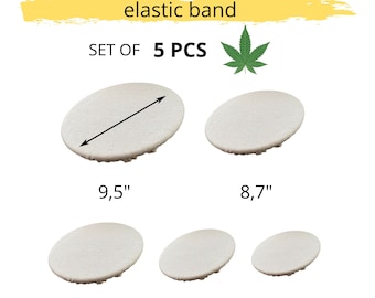 Hemp bowl covers/Bowl Dish Cover Set of 5 reusable washable, breathable organic hemp food cover