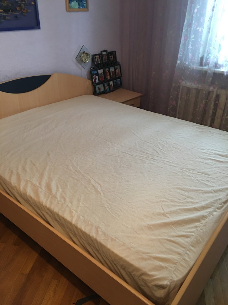 Hemp mattress cover with zipper, Different sizes available, Natural non dyed cloth to keep your dreams sweet image 1