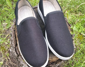 Black hemp shoes for women